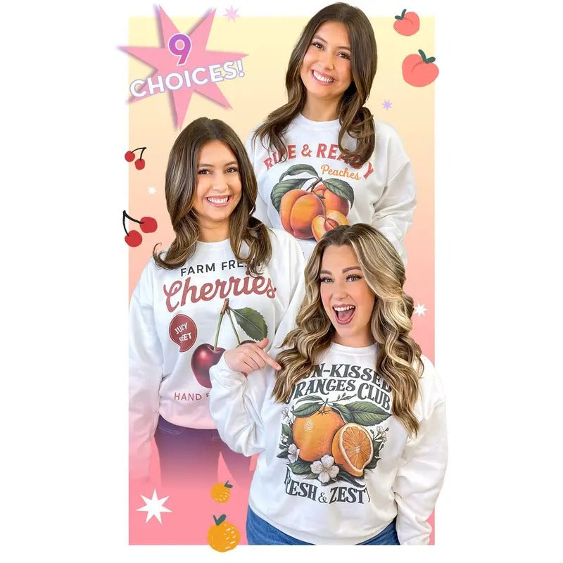 Vintage Fruit Graphic Sweatshirt Tik Tok T-Shirts, Hoodie | HypeDripTees.com