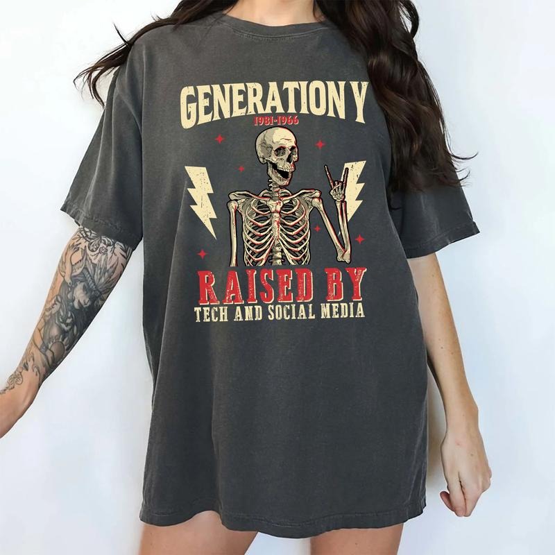 Vintage Gen Y Shirt Comfort Colors, Gen Y Raised By Tech And Social Media Graphic Tee, Retro Generation Y Unhinged Tees,...