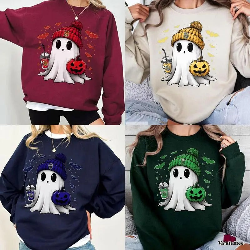 Vintage Ghost Cute Halloween H0gwarts House Shirt, Sweatshirt, Hoddie Hoodie | HypeDripTees.com