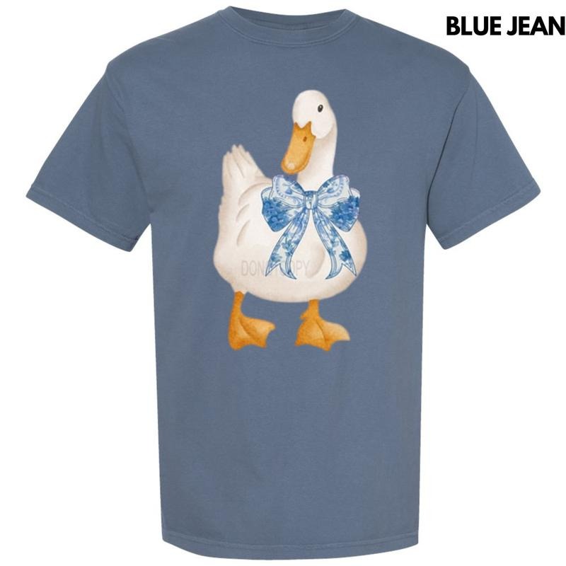 Vintage Goose Blue Bow Comfort Colors T-Shirt Hoodie, Sweatshirt | HypeDripTees.com