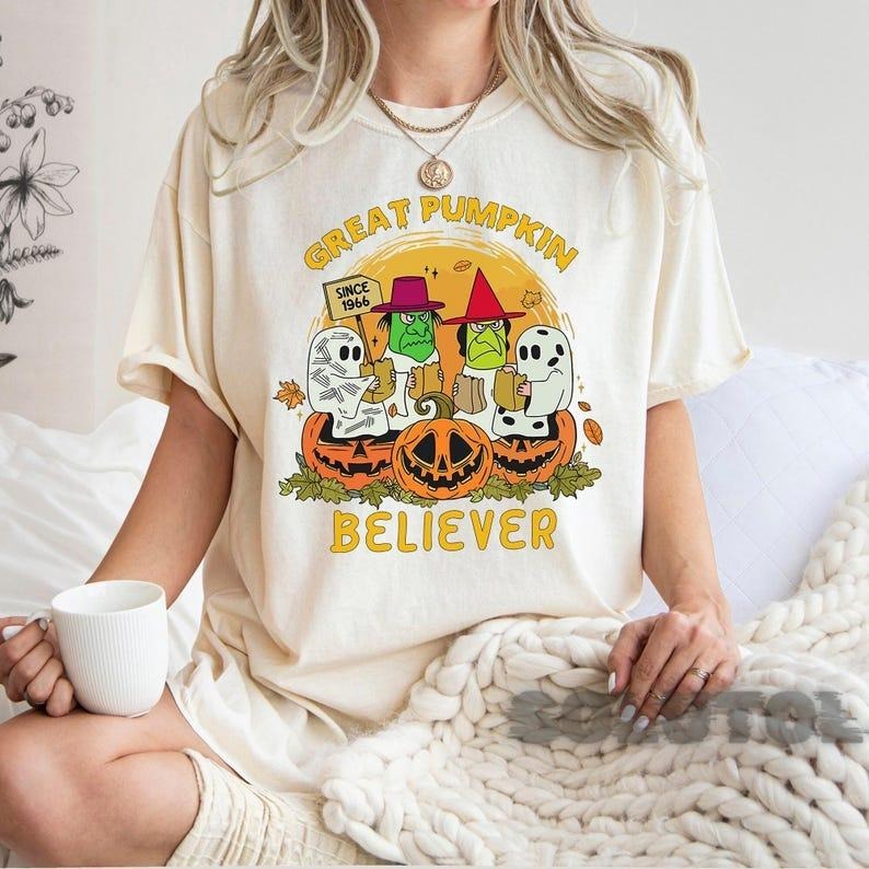 Vintage Great Pumpkin Believer Shirt, I Got A Rock Sweatshirt, Cute Little Ghost Shirt, Retro Halloween Ghost Shirts Hoodie