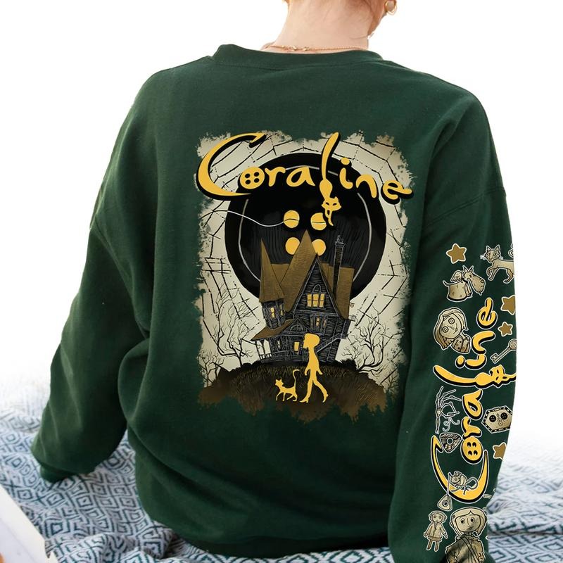 Vintage Halloween Movie Hoodie, Halloween Hoodie, Coraline Best For Coraline Movie Sweatshirt T-Shirts | HypeDripTees.com