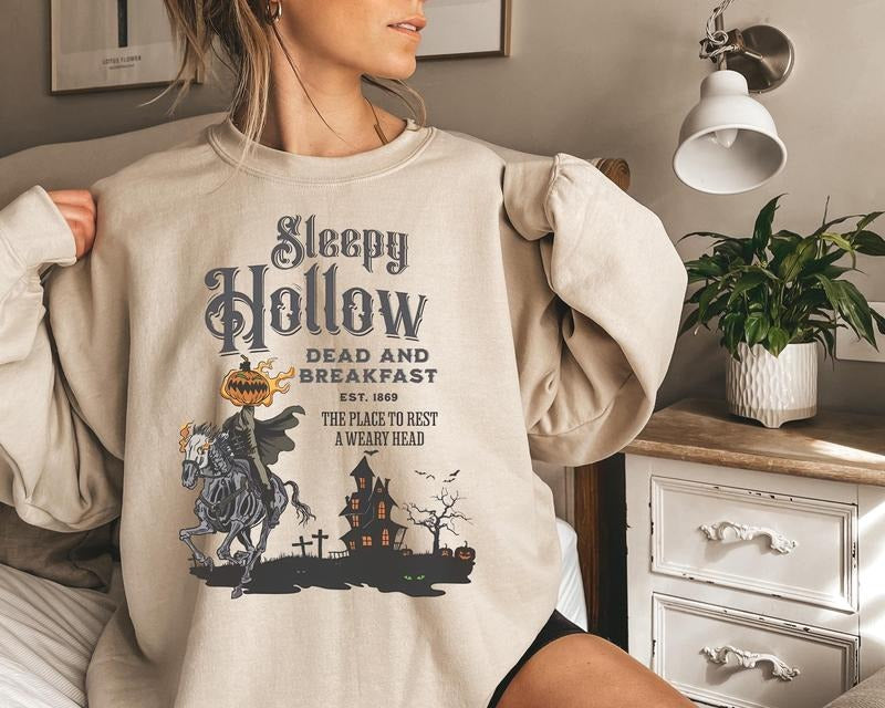 Vintage Halloween Scary Sweatshirt Sleepy Hollow Sweatshirt Headless Horseman Sweatshirt Halloween Horror Sweatshirt...