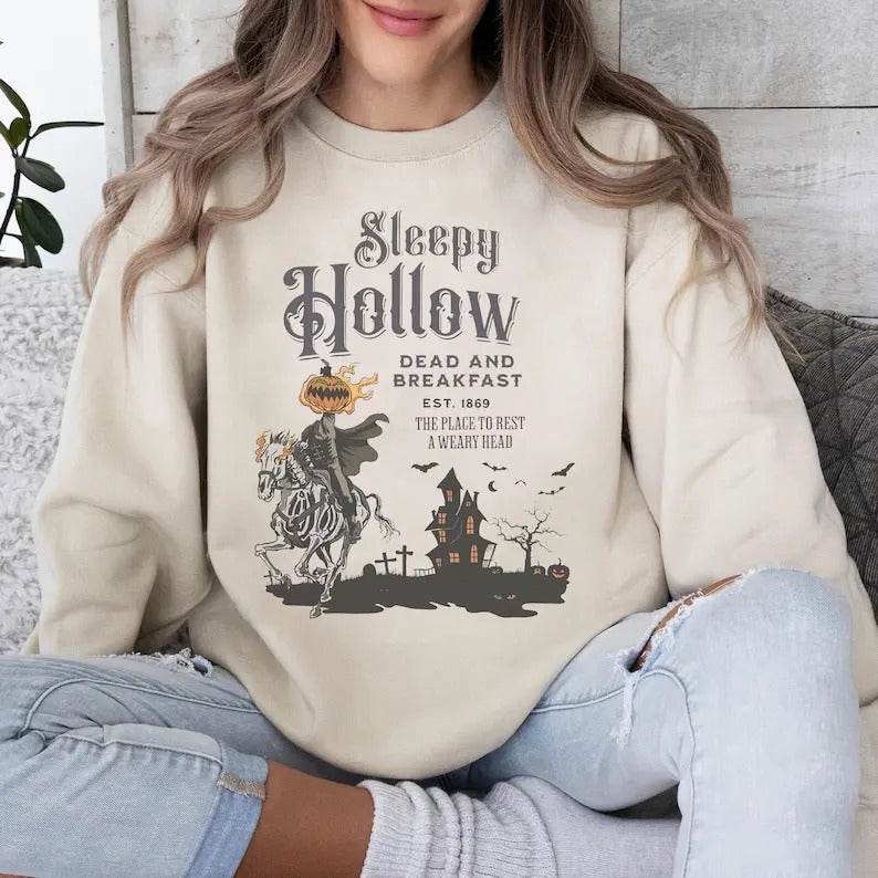 Vintage Halloween Scary Sweatshirt, Sleepy Hollow Sweatshirt, Headless Horseman Sweatshirt, Halloween Horror Crewneck...
