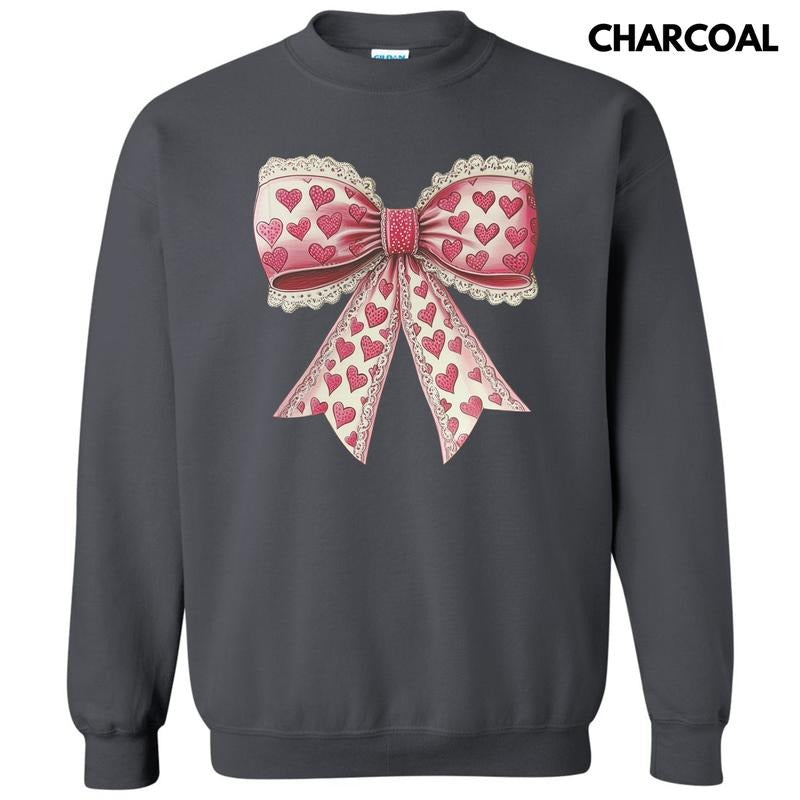 Vintage Heart Lace Bow Sweatshirt T-Shirts, Hoodie | HypeDripTees.com