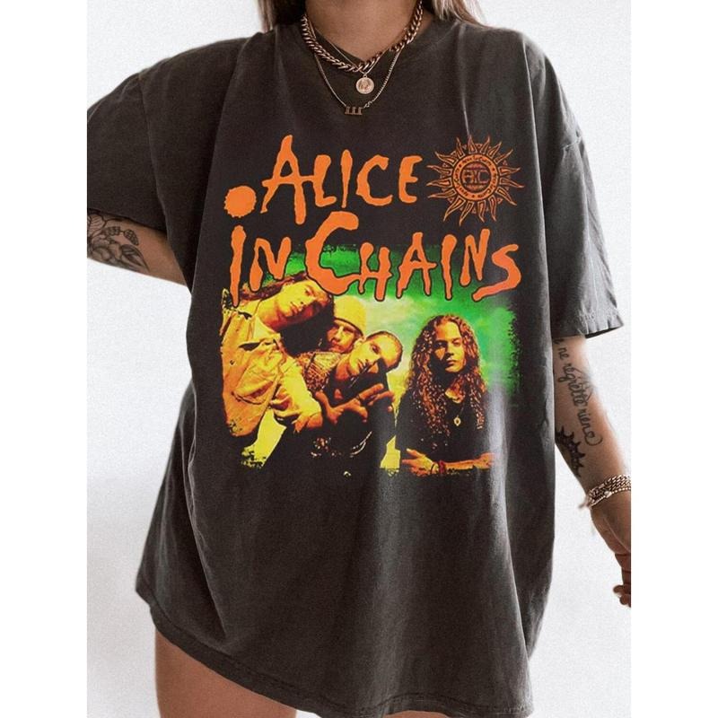 Vintage Hot Alice In Chains Band Member Men S-5XL Tee Unisex Shirt, Retro Alice In Chains Tee Gift, Gift For Her, Music...
