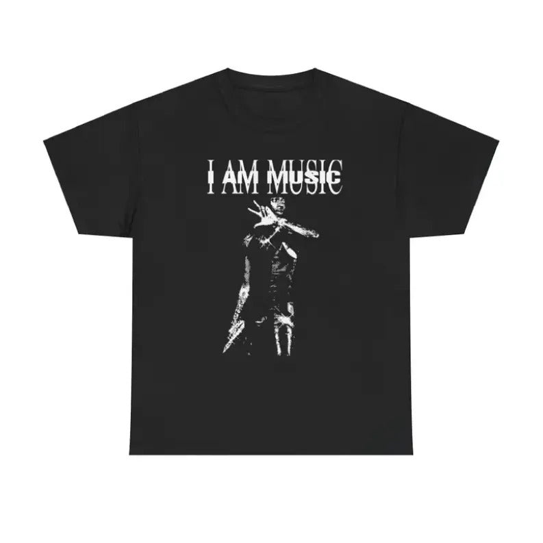 Vintage I Am Music Playboi Carti T-Shirt, Hip-Hop Fan Streetwear Gift, Bold Typography Graphic Tee, Unisex Heavy Cotton...