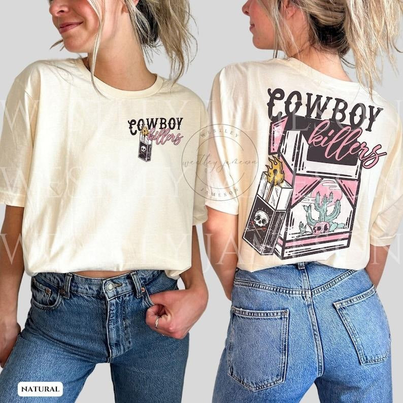 Vintage Inspired Shirt, Cowboy Killers, Western Tee, Cowboy Skull Tee, Western Graphic Tee, Cowgirl  T-shirt, sweater ...