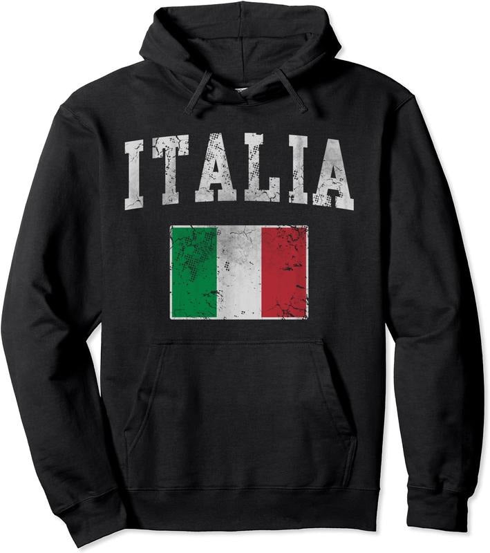 Vintage Italia Italian Flag Italy Italiano Hoodie | Unisex Hooded Sweatshirt | FAST SHIPPING T-Shirts | HypeDripTees.com