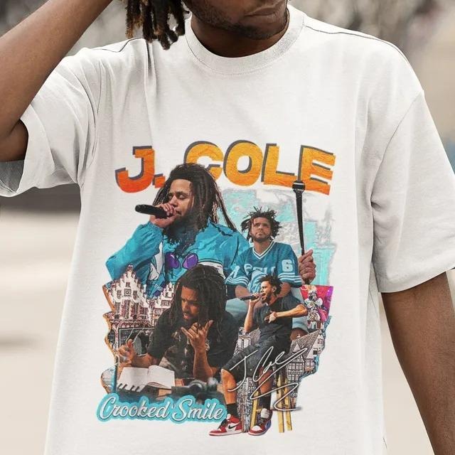Vintage J Cole Crooked Smile T Shirt, Rapper Shirt, Bootleg Raptees 90s Shirt, Retro Rapper Merch, Streetwear Music Icon...