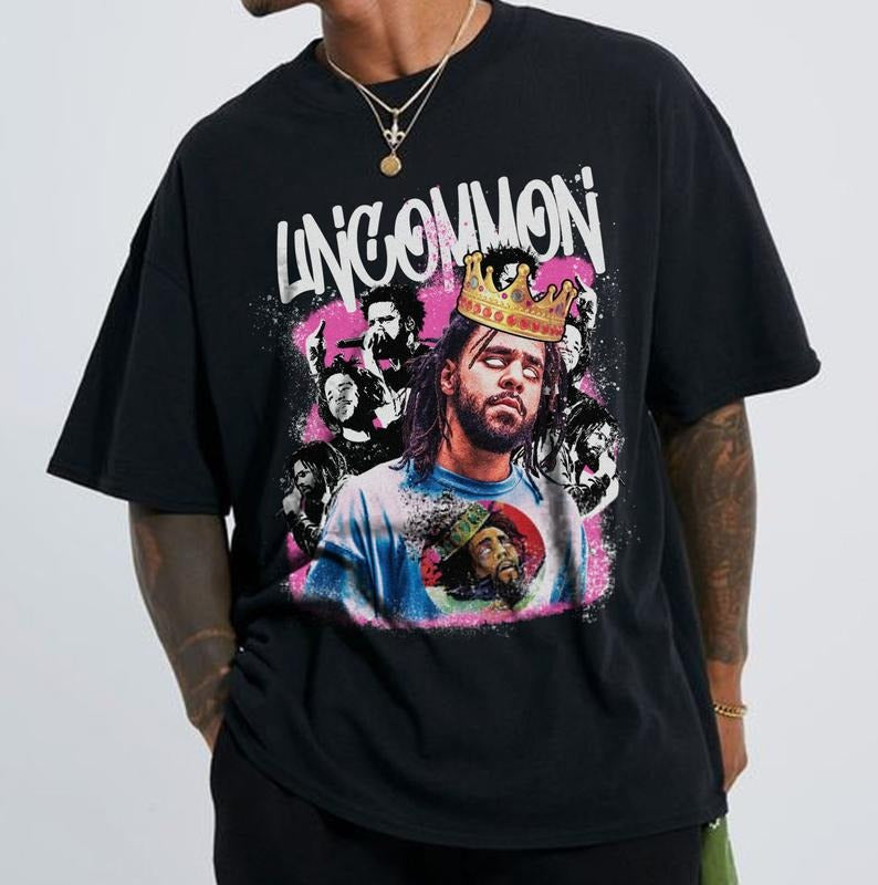 Vintage J Cole Uncommon T-shirt Streetwear Man Menswear Top Hoodie, Sweatshirt | HypeDripTees.com