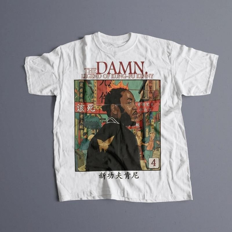 Vintage Kendrick Lamar DAMN Album T-shirt Menswear Top Hoodie, Sweatshirt | HypeDripTees.com