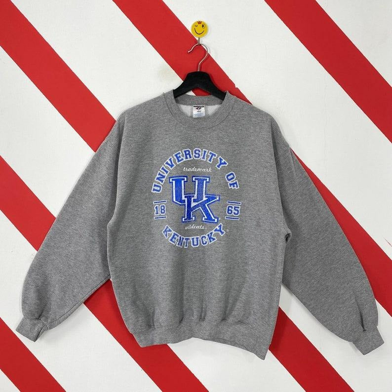 Vintage Kentucky Sweatshirt Kentucky Crewneck Kentucky Wildcats Sweater Pullover University Kentucky Wildcats Print Logo...