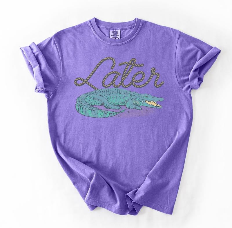 Vintage Later Gator Comfort Colors Shirt, Funny Alligator Tee, Retro Later Gater Tee Hoodie, Sweatshirt | HypeDripTees.com