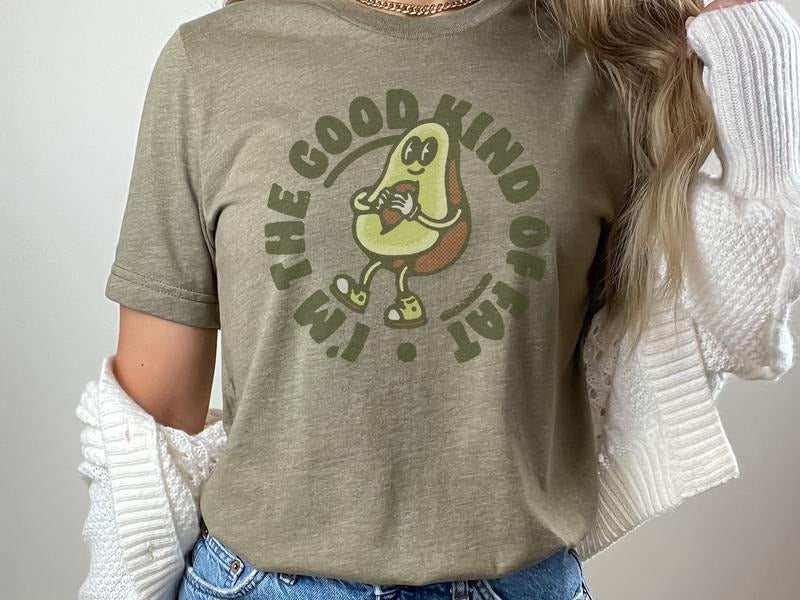 Vintage-Looking Shirt I'm The Good Kind of Fat Avocado Shirt Hoodie, Sweatshirt | HypeDripTees.com