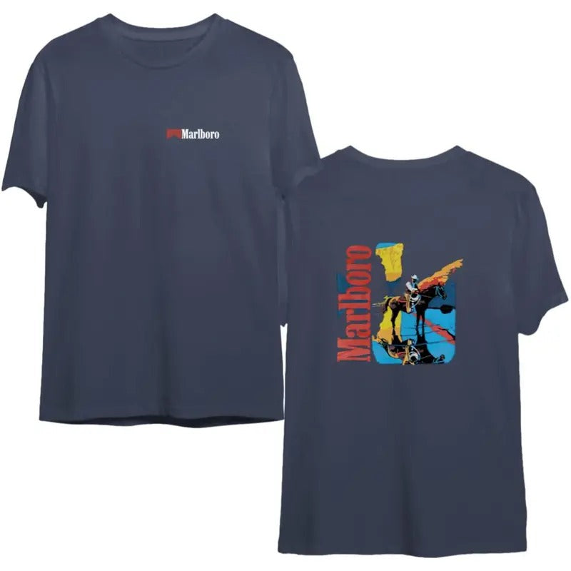 Vintage Marlboro 80s Marlboro Cowboy TShirt 90s T-Shirt, Vintage 2000s Graphic Western Shirt, Retro Cowboy  T-shirt,...