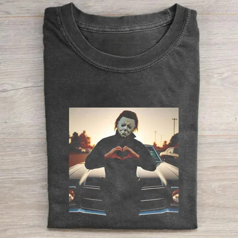 Vintage Michael Myers Halloween Shirt, Michael Myers Heart Hands Shirt, Spooky Season, Scary Movie, Horror Movie Shirt,...