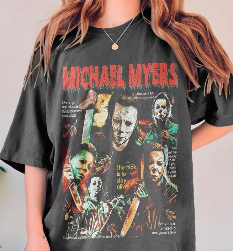 Vintage Michael Myers Horror 90s Halloween T-Shirt, Horror Movie Shirt, Michael Myers 90s Shirt, Vintage Halloween Shirt...