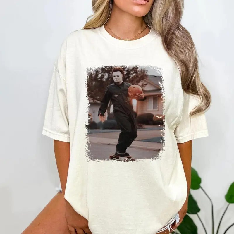 Vintage Michael Shirt, Horror Night Shirt, Meyers Halloween Shirt, Horror Fiction Shirt, Halloween Tee, Ghost Shirt,...