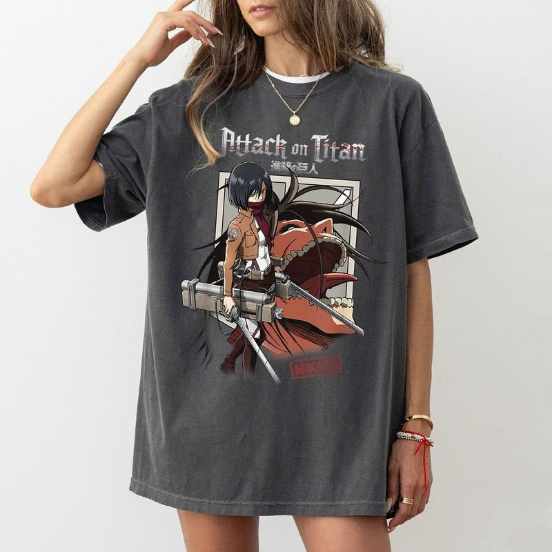 Vintage Mikasa Ackerman Shirt Mikasa Titan Shirt Mikasa Ackerman Merch Shirt Anime Shirt Anime Lover Shirt Sweatshirt,...
