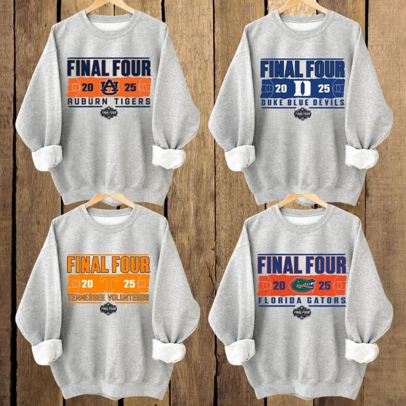 Vintage NCAA Final Four 2025 All-Team Sweatshirt, Classic Streetwear Sports Tee, Pullover for Men's Team Fans Hoodie