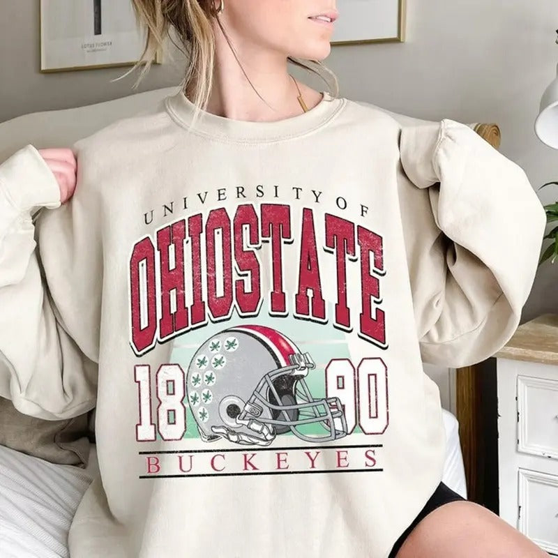 Vintage Ohio State Baseball Sweatshirt, Ohio State Fan Sweatshirt, Ohio State Gift, College Sweater, Unisex Sweatshirt...