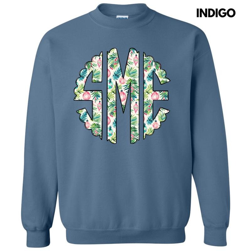 Vintage Ornaments Monogram Sweatshirt 'NLB' T-Shirts, Hoodie | HypeDripTees.com