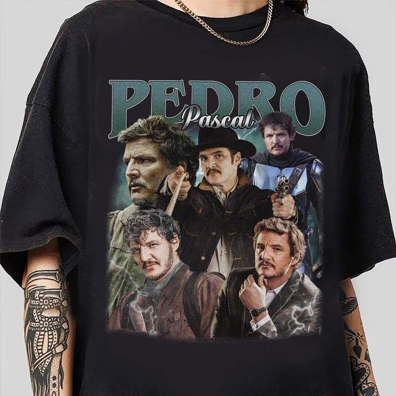 Vintage Pedro Pascal Shirt Pedro Pascal Tribute Celebrity Shirt Pedro Pascal Fans Casual Fabric Menswear T-Shirts, Hoodie, Sweatshirt