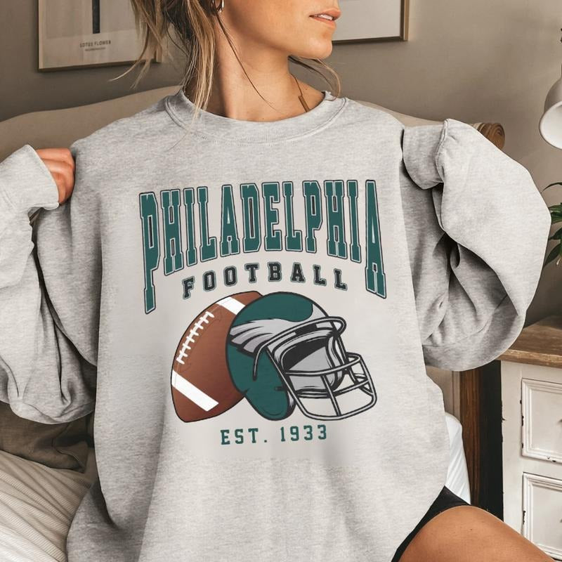 Vintage Philadelphia Football Crewneck Sweatshirt, Vintage Style Philadelphia Football, Philadelphia Fans Gift T-Shirts,...