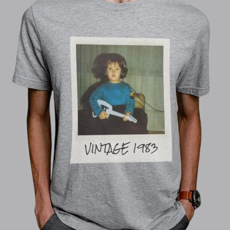 Vintage Photo and Year T-Shirt, Unisex Personalized Graphic Tee, Retro-Inspired Gift, Classic Customizable Apparel,...