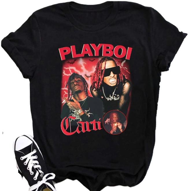 Vintage Pl4yboi C4rti  Rapper Tshirt Black All Size S to 3XL Menswear Top Hoodie, Sweatshirt | HypeDripTees.com