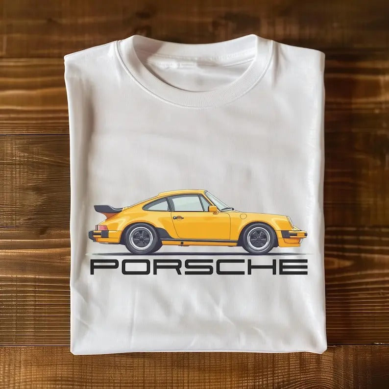 Vintage Porsche 911 Graphic Men Women T-shirt, Classic Car Lover Tee, Distressed Car Shirt, Retro Automobile Top, Vehicle...