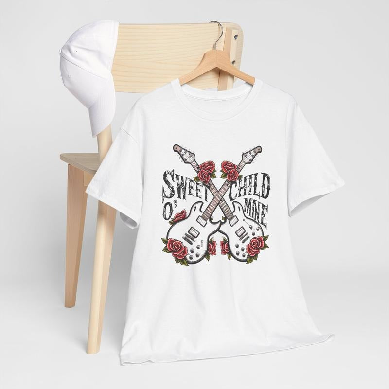 Vintage Rock Electric Guitar & Roses Tee