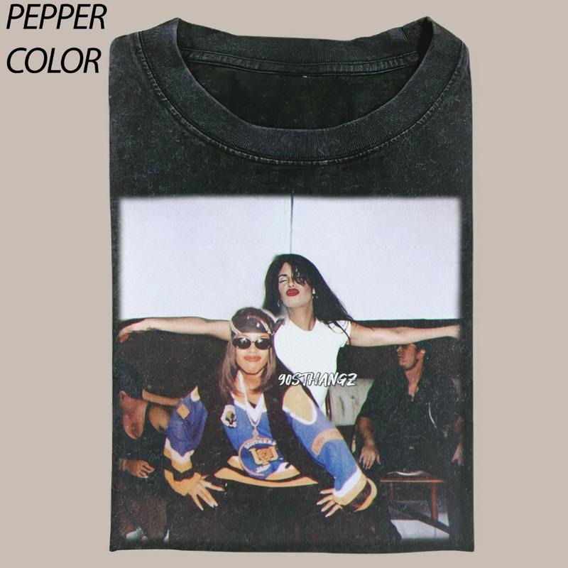 Vintage Selena With Aaliyah  Comfort Colors T-Shirt, Unisex Shirt , 90'S Clothing Music Womenswear Top Hoodie, Sweatshirt