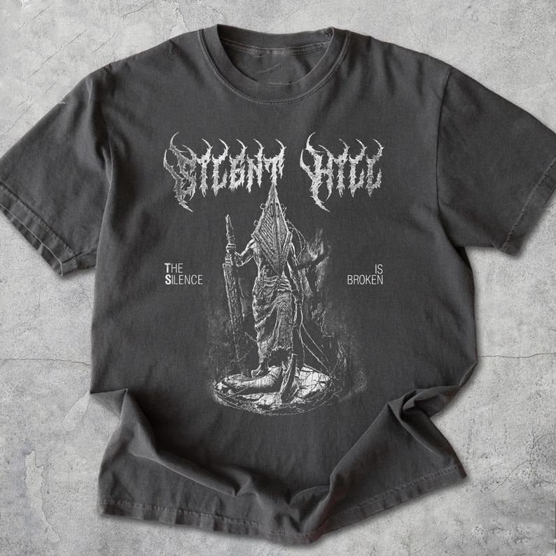 Vintage Silent Hill 2 Pyramid Head Shirt, Retro Horror Game Tee, Distressed Gamer Gift, Vintage Scary Shirt for Men...