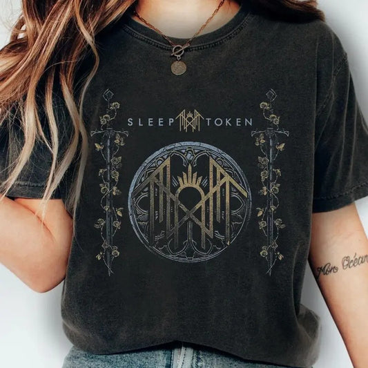 Vintage Sleep Token Logo Shirt Sleep Token Sword T-Shirt, Sleep Token Merch Gift, Gift shirt, Gift for Women and Men  Cotton  Top