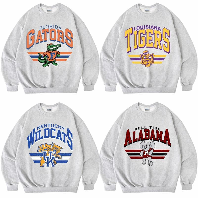 Vintage Sport All Team NCAA Collection Ash Grey Sweatshirt, Graphic Football Team Collection Sweatshirt, Gift for Sport...