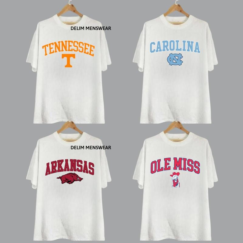 Vintage Sport Teams NCAA Collection Unisex Crewneck White Shirt, Graphic Team Collection Shirt, Gift For NCAA Fan, Casual...