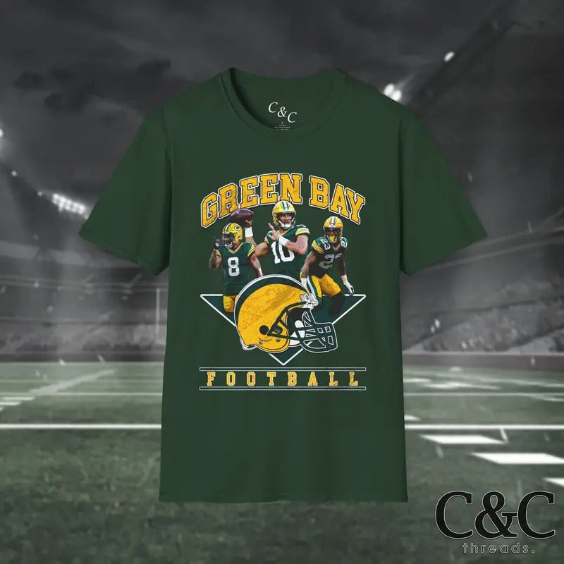 Vintage Style Green Bay Football Player Shirt Hoodie, Sweatshirt | HypeDripTees.com