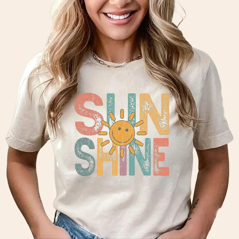 Vintage Sunshine Shirt, Hello Sunshine T-Shirt, Retro Beach Vacation Shirts, Beachy Vibes Shirts Hoodie, Sweatshirt