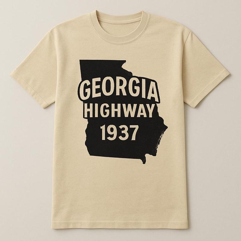 Vintage Vibes, Georgia Pride -Georgia Highway 1937 Shirt, Retro State Map Graphic Tee,  Gift for Travel & History Lovers...