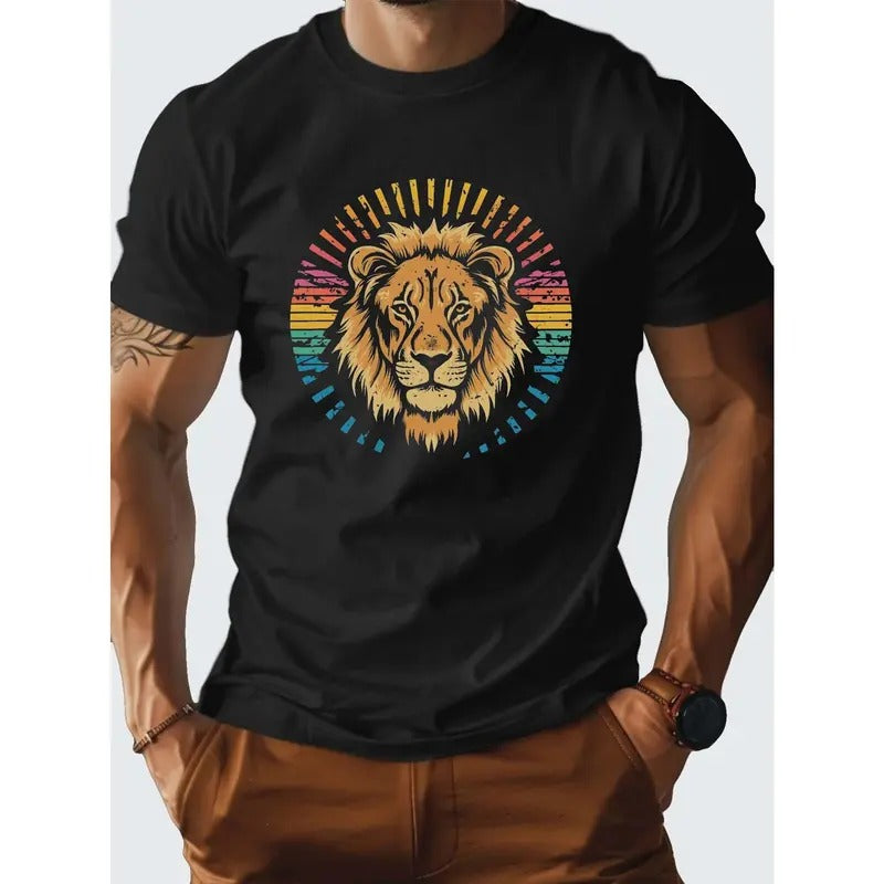 Vintage colors sunset lion G500 pure cotton men's T-shirt comfort fit Made in USA Hoodie, Sweatshirt | HypeDripTees.com