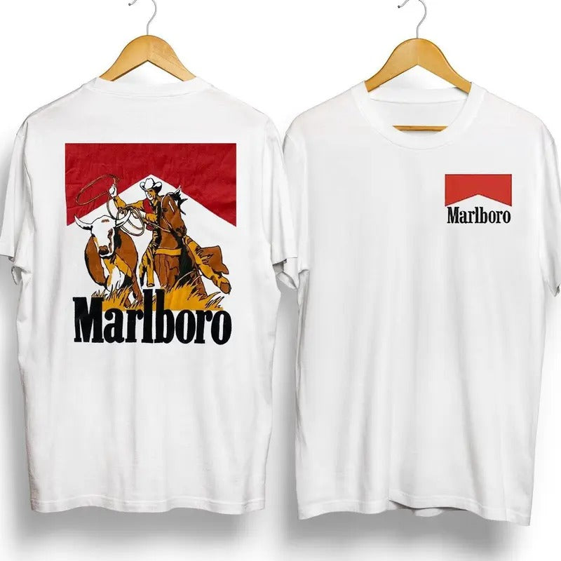 Vintage marlboro2 Cotton Tshirt Crewneck Casual Streetwear Top Gift Fans Birthday Hoodie, Sweatshirt | HypeDripTees.com