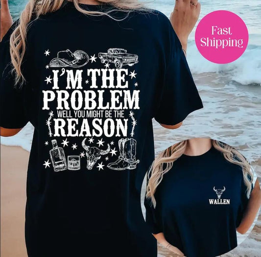 Vintyage Im The Problem One Book Didnt Tee Country Music Lover Cotton Fabric