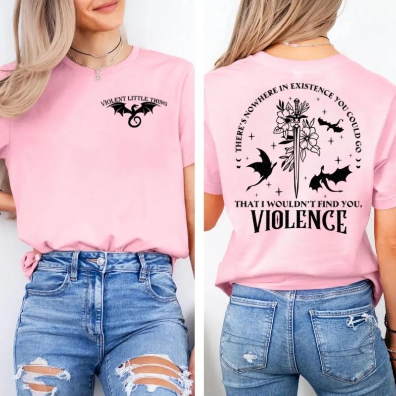 Violent Little Thing 2 Sides Shirt Sweatshirt Hoodie, 4th Wing Merch, Booktok, Bookish Gift, Bookish Bookworm Tees,...