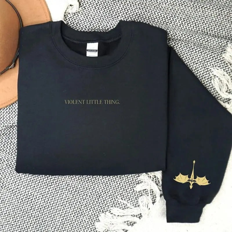 Violent Little Thing Sweatshirt - Unisex - Fourth Wing - Basgiath War Collage - Dark Academia, Xaden Riorson Sweater,...