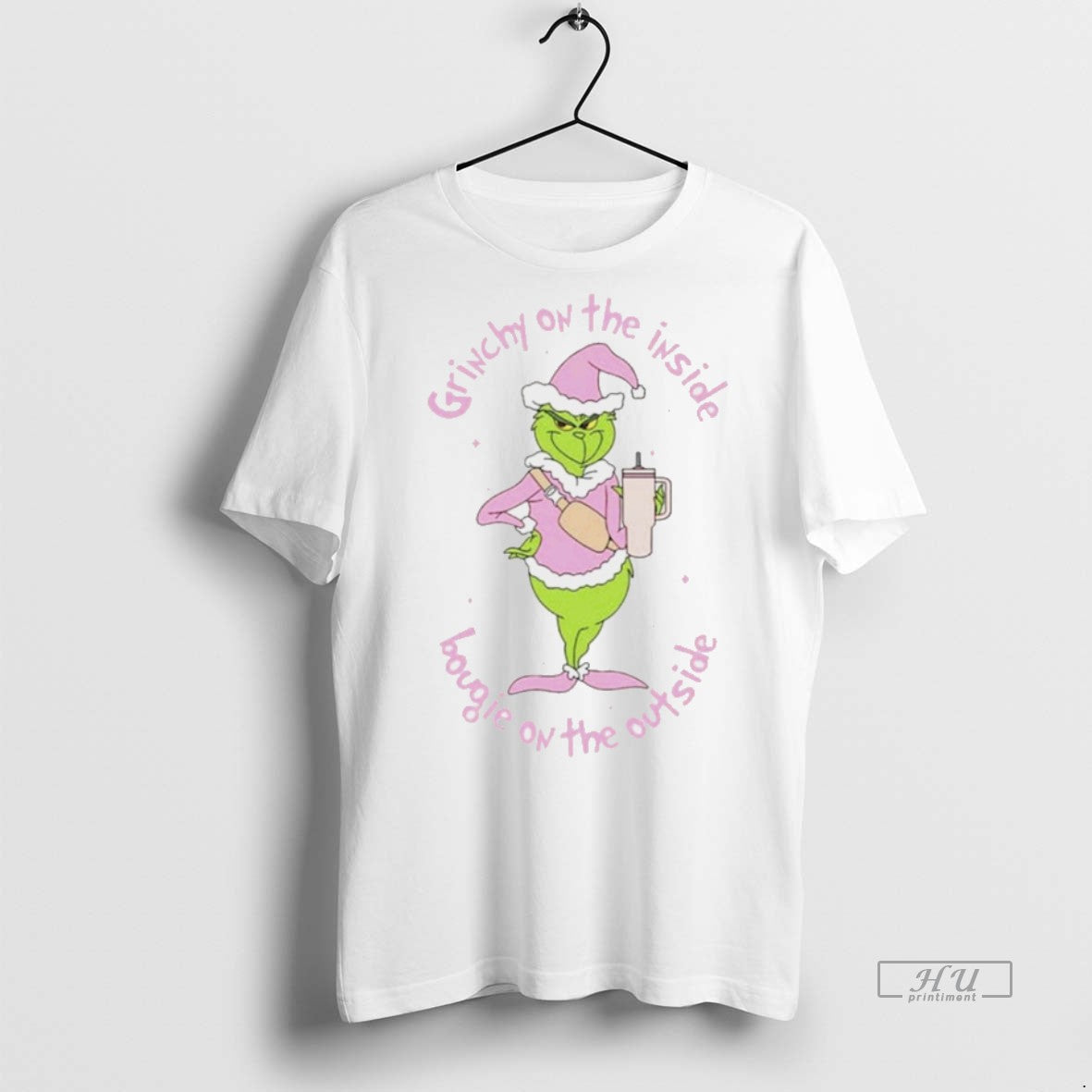 Viral Grinch On The Inside Bougie On The Outside White Tee Shirt Sweater