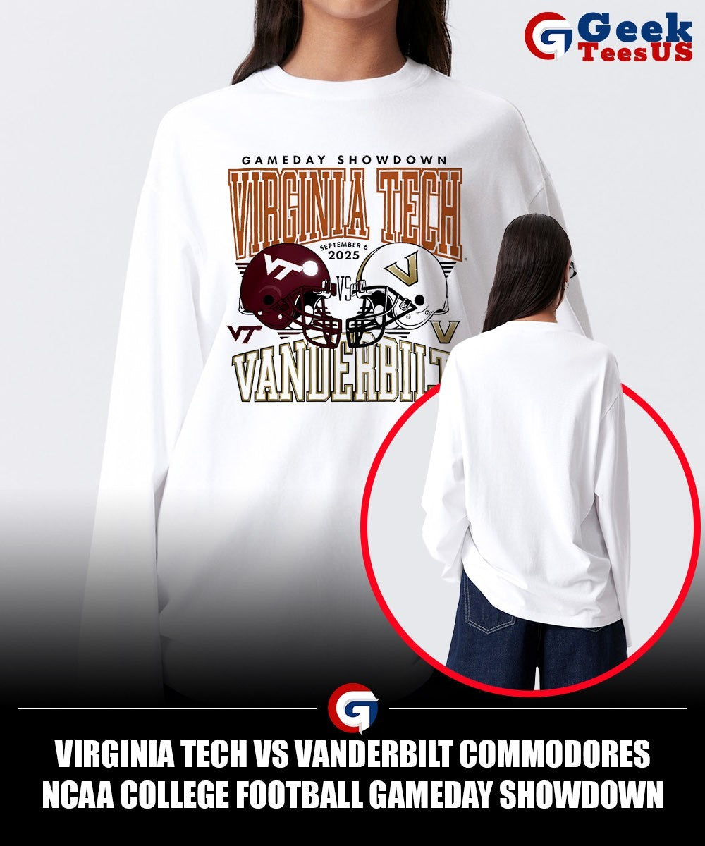 Virginia Tech vs Vanderbilt Commodores NCAA College Football Gameday Showdown 2025 helmet shirt