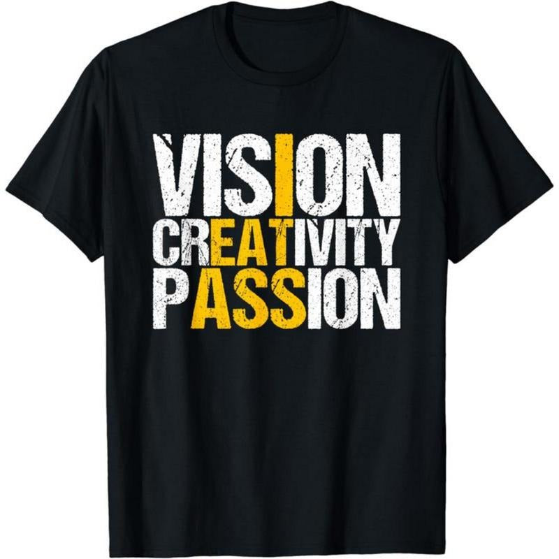Vision Creativity Passion Shirt - Funny Unisex Black T-Shirt Hoodie, Sweatshirt | HypeDripTees.com