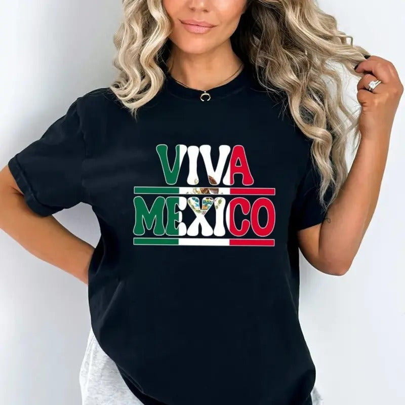 Viva Mexico Shirt, Mexican Independence Day Shirt, Mexico Pride Shirt, September 16th Shirt, Mexico Shirt, Mexican Fiesta Shirt, Unisex Short Sleeve Tee Shirt, Casual Clothing